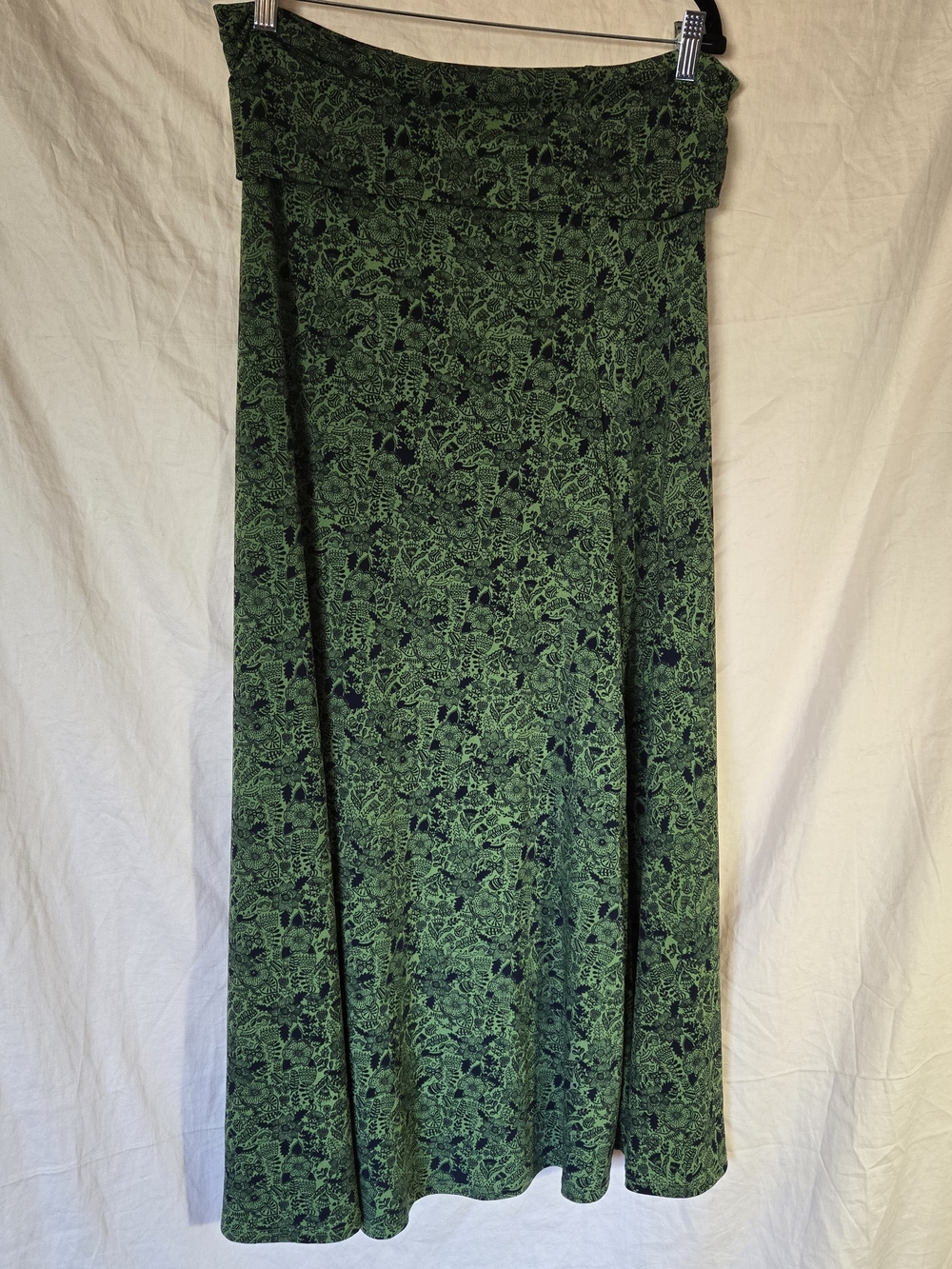 LuLaRoe Green Floral Maxi Skirt